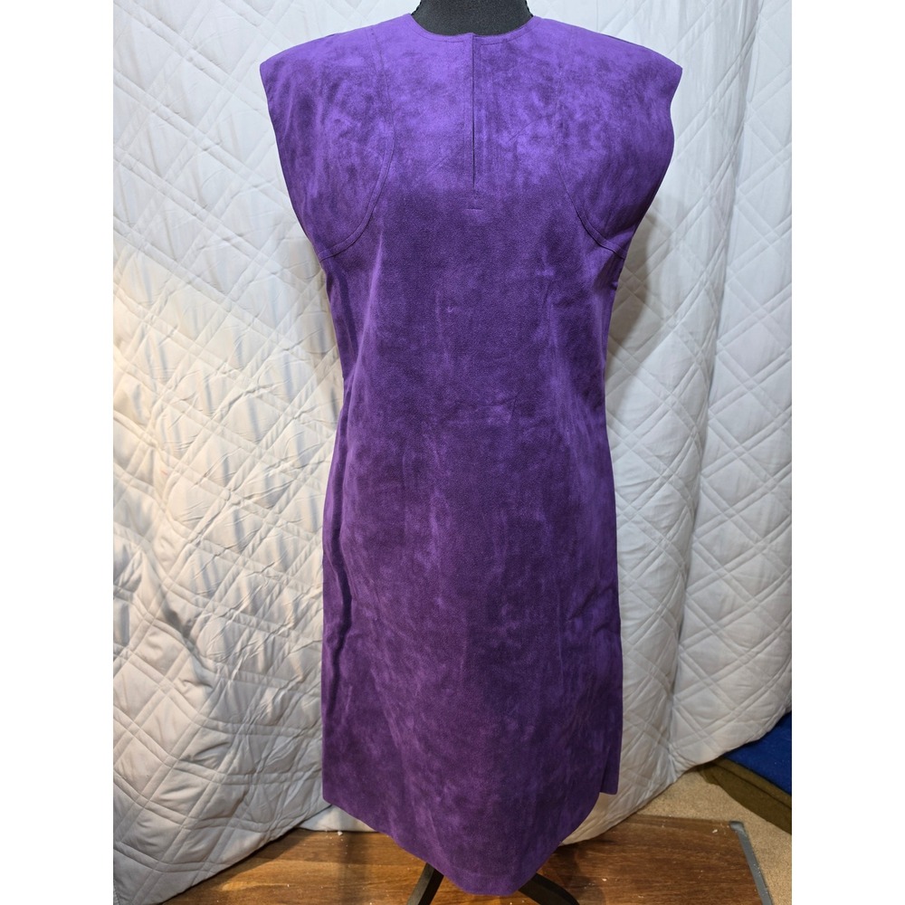 Abe Schrader Maison Mendessolle Purple Faux Suede Sheath Dress Vintage ILGWU